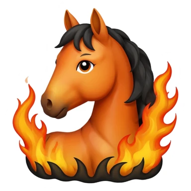 Sad fire horse emoji  sticker