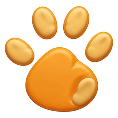 a very light pale pastel yellowy orange pawprint sticker