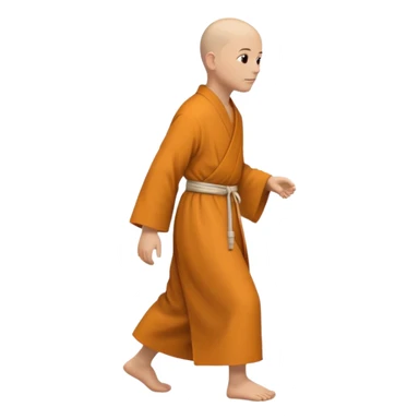 emoji of a monk walking, profile horizontal sticker