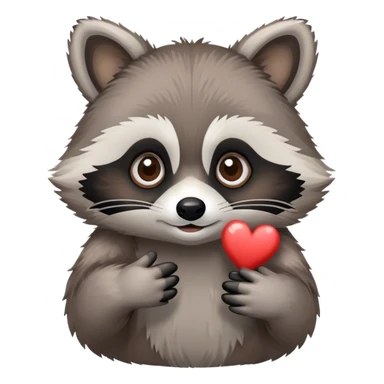 Raccoon with hand heart sticker