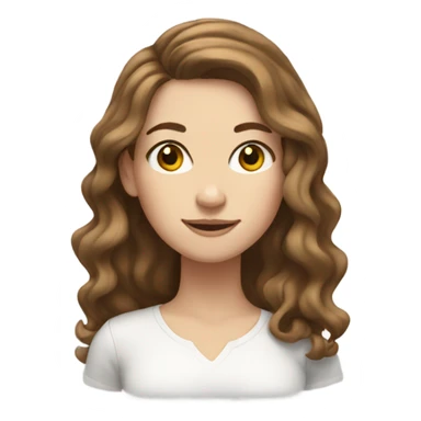 white girl with wavy brown hair with legs sticker