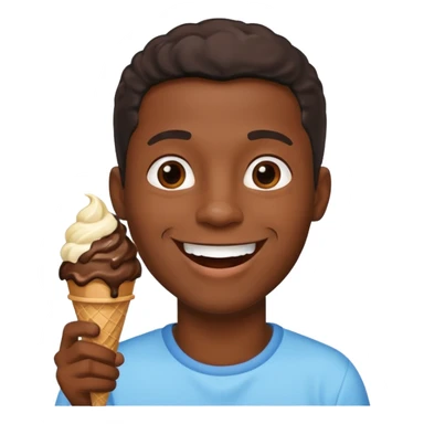 black man eats ice cream  sticker