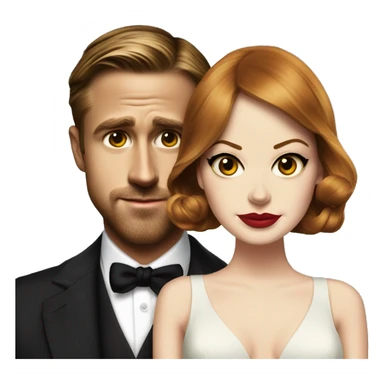 Ryan gosling and Emma stone on Gangster squad sticker