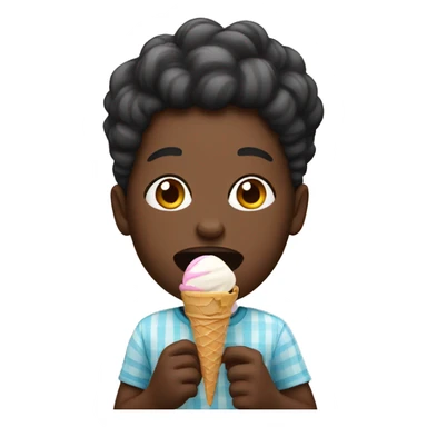 Black person eating ice cream  sticker