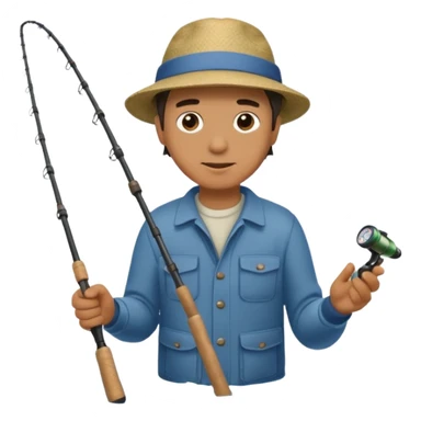 man casting a fishing rod sticker