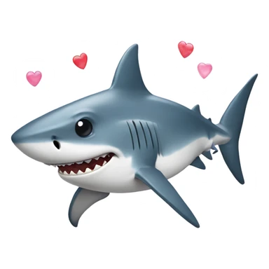 shark with hearts for eyes sticker