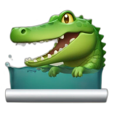 Un chat fenêtre sur un crocodile sticker