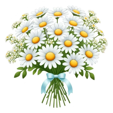 daisy and babies breath bouquet  sticker