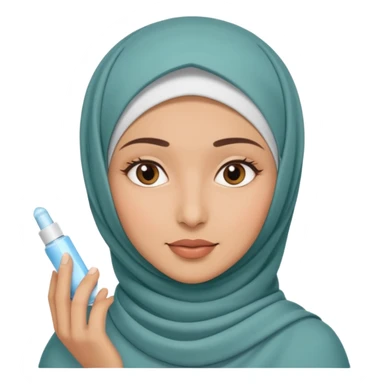 wanita berhijab lagi skincare sticker