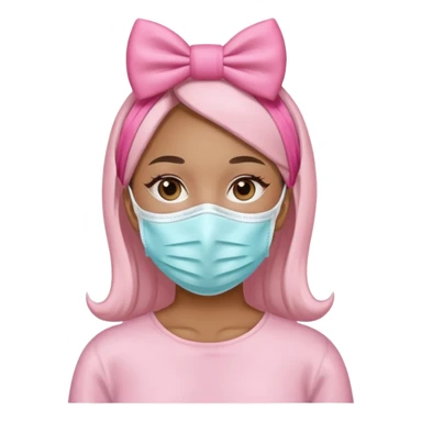 Dentista con un lazo rosa mujer con mascarilla sticker