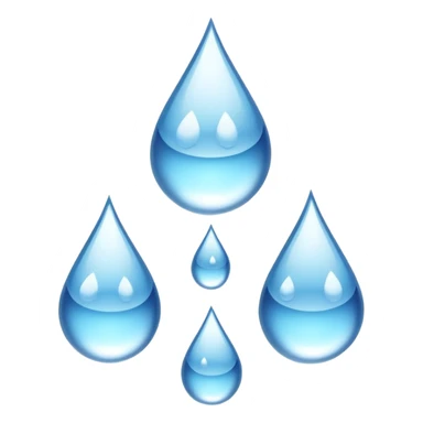 3 water droplets stack on top of each other vertically with two water droplets on the sides; 5 droplets total sticker