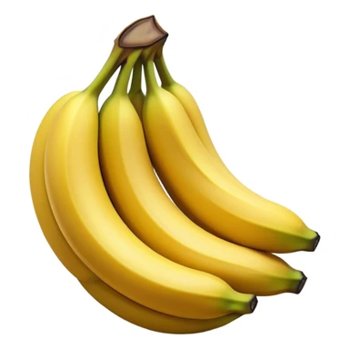 Cinematic bright yellow banana, smooth peel with gentle curves, slightly ripened, stacked in a charming bunch, warm glowing background, soft and inviting. sticker