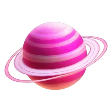 Hot pink glitter Saturn  sticker
