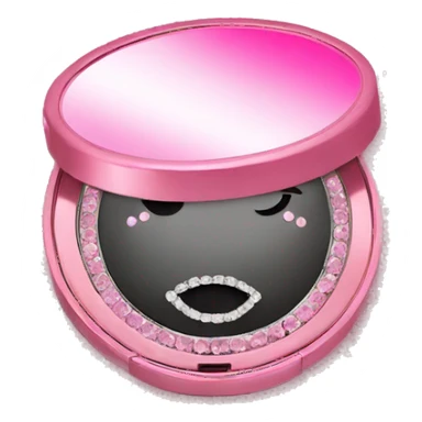 Pink bling mirror compact sticker
