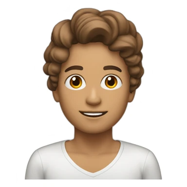 Persona blanca con rulos color castaño sticker