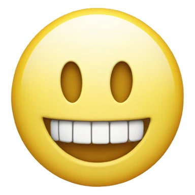 Smiling emoji with yellow bone in its mouth  sticker