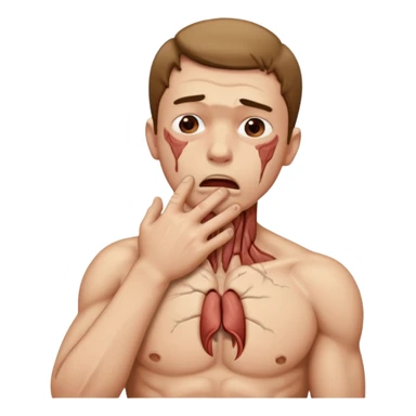 A man choking himself sticker