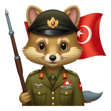  PineMarten in military uniform Türkiye  sticker