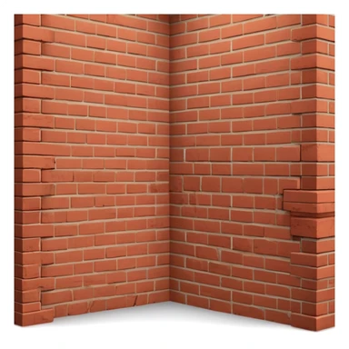 brick wall corner view, showing two sides meeting at a corner sticker