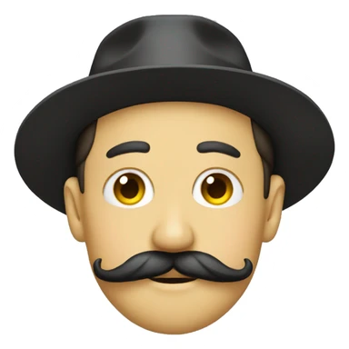 Handlebar mustache smiley sticker