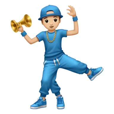 street dancer boy with music item sticker