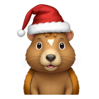 a capybara in a New Year's hat sticker