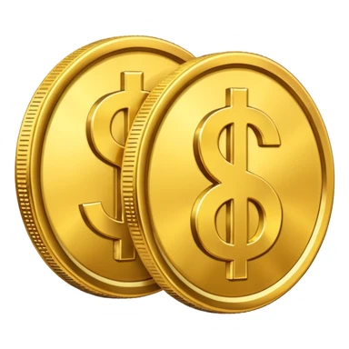 3 dollar sings together golden sticker