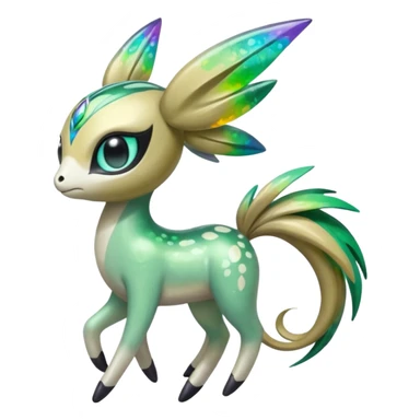 Colorful Shiny Edgy Cool Badass Painted Splashed Exotic Meloetta-Palkia-Virizion-Fakémon-creature-hybrid sticker