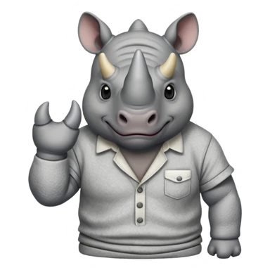 rhino with shirts sticker