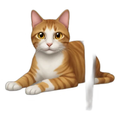 CAT UNDER THE TABLE sticker