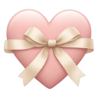 baby pink heart with beige ribbon sticker