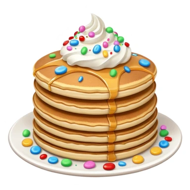 stack of pancakes with whip cream and sprinkles sticker