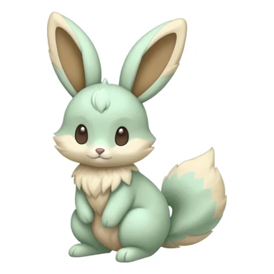 Pastel green and beige Lopunny-Cinccino-fusion (full body) sticker