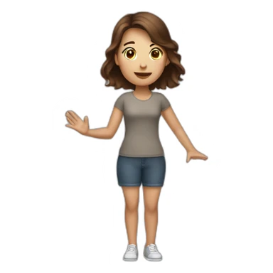 brown hair woman tipping hand sticker