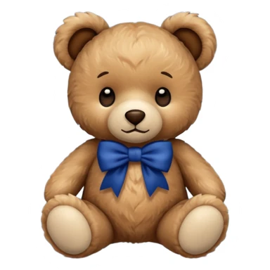 Teddy with dark blue bow sticker
