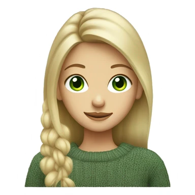 A green-eyed blonde girl dressed in an asymmetrical sweater sticker