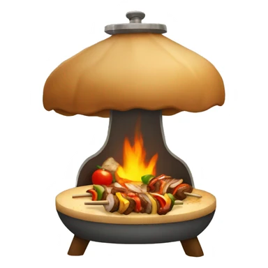A KEBAB COOKING IN A WOOD FIRE sticker