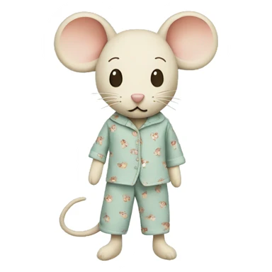 maileg fabric mouse in pajamas sticker