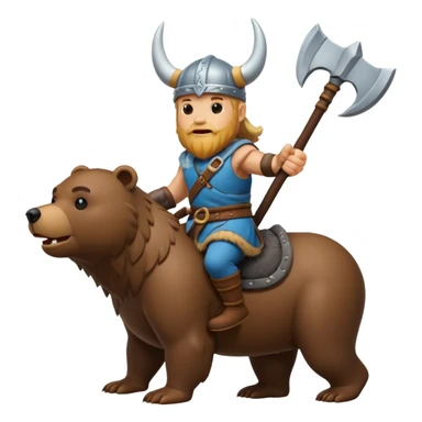 Viking riding bear sticker