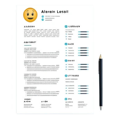 resume sheet with AI letters sticker