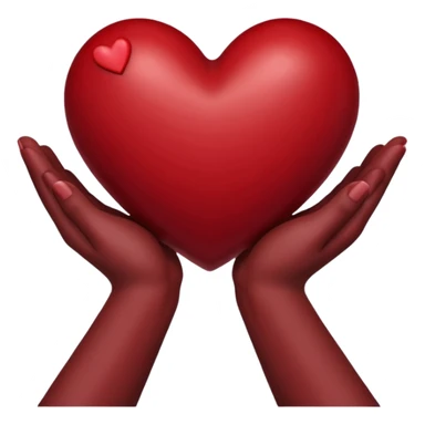 A dark red heart in your hands sticker