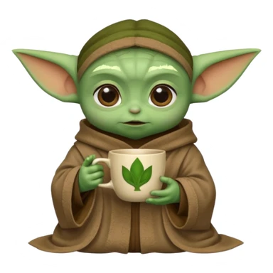 baby yoda, holding a cup sticker
