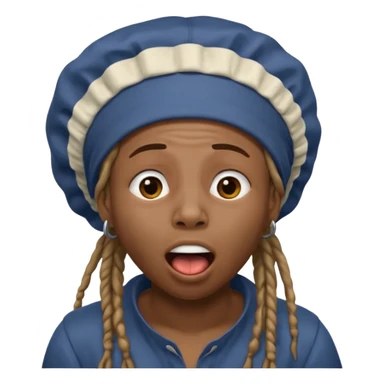 Make a African American with dreads and a bonet yawning sticker