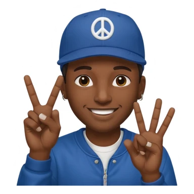 Hiphopper with baseball cap doing a peace sign with his fingers sticker