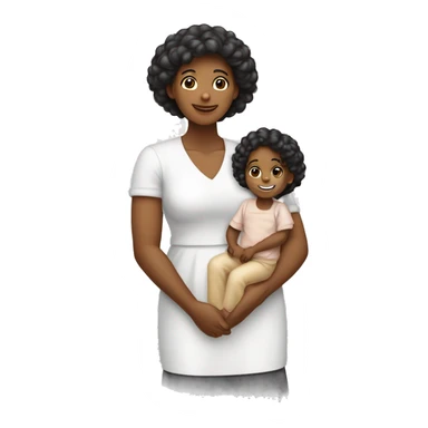 Família pai branco mãe negra filha menina grande e bebê de colo sticker