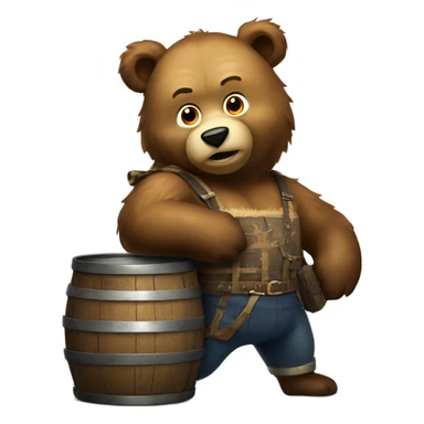 Russian bear holding a barrel of oilrussian bear sticker