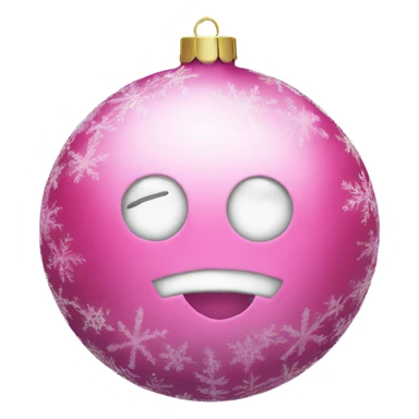 Pink Christmas ornament without a face sticker