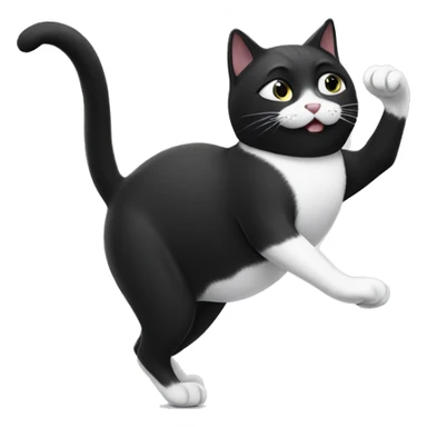 Black and white cat dancing  sticker