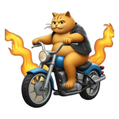 Fat-cat-riding-a-burning-bike sticker