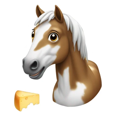Horse eating cheese sticker
